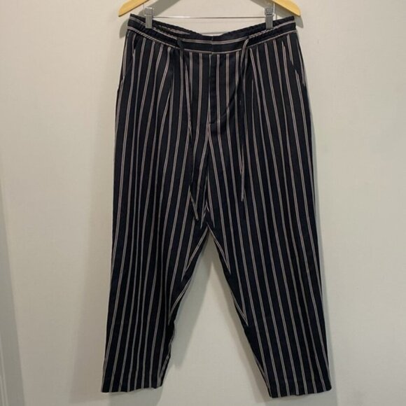 Loom Relax Fit Pants Black stripes slacks Size 36 - Picture 10 of 13